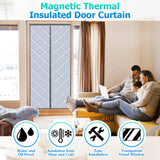 1 x Brand New WENT Magnetic Thermal Insulation Curtain for Doors 90x210 cm, Thermal Door Curtain Cold Protection, Keep Your Room Warm. Grey - RRP €34.99