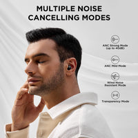 1 x RAW Customer Returns 1MORE ComfoBuds Active Noise Canceling In-Ear Headphones, Stereo Sound, 5.2 with 4 Microphones, Wireless Charging, Waterproof, Black - RRP €89.99