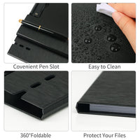 1 x RAW Customer Returns URbantin A4 clipboard, 5 pieces A4 foldable clipboards with two clips, document organizer, A4 clipboards for business, office, school or restaurant black  - RRP €24.99