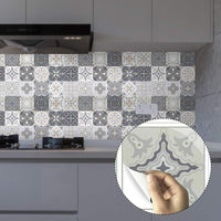 1 x RAW Customer Returns Bestine Pack of 24 Tile Stickers, Retro Mosaic Wall Tile Stickers, Moroccan Style, Self-Adhesive Tile Transfer Stickers, DIY for Kitchen, Bathroom, Home Decor 24 Pieces, 20 x 20 cm  - RRP €24.99