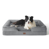 1 x RAW Customer Returns BEDSURE orthopedic dog bed Ergonomic dog sofa - 89x63 cm dog couch with egg-shaped box foam for medium dogs, washable non-slip dog beds, grey - RRP €57.04