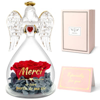 1 x RAW Customer Returns Miofula Preserved Flowers Angel Gift for Mom, Handmade Eternal Roses Angel Gift for Women, Original Gifts for Mother, Grandma, Family, Friends for Birthdays, Christmas - RRP €35.99