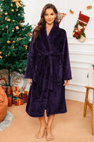 1 x RAW Customer Returns HEARTNICE women s fleece bathrobe dressing gown soft warm bathrobe women s plush fluffy bathrobes sauna robe housecoat black, L XL  - RRP €24.19