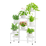 1 x RAW Customer Returns iDavosic.ly 8 Tier Metal Plant Stand Flower Pot Stand, Multi-Tier Plant Shelf Flower Shelf Plant Stairs for Room Corner, Living Room, Balcony, Terrace, Yard Round, White  - RRP €67.55