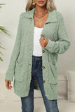 1 x Brand New MAGIMODAC Women s Cardigan Autumn Winter Chunky Knit Cardigan Knitted Jumper Knitted Coat Knitted Jumper with Pockets Buttons Green M - RRP €38.99