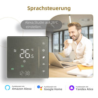 1 x RAW Customer Returns Programmable WiFi Thermostat, Beok Smart Room Thermostat for Gas Water Boiler Heating with Touchscreen Compatible Alexa, Google Home, 5A TGW04H-WIFI-WPB Gray - RRP €33.43