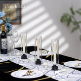 3 x Brand New Candeldo Candlestick Black Candle Holder Glass Candlestick 6 Pieces Lantern Stick Candle Holder with Glass Cylinder Living Room Christmas Table Decoration Modern Candle Holder for Stick Candles - RRP €130.08