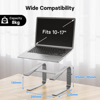 1 x RAW Customer Returns BONTEC Laptop Stand, Laptop Stand Height Adjustable, Ergonomic Laptop Holder, Compatible with Most 10-17 Inch Laptops, Silver - RRP €20.38