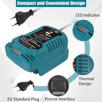 1 x RAW Customer Returns Charger for Makita 18V Li-ion Battery Charger, Cordless Tool Charger DC18RC 2A Charger Replacement for Makita 18V BL1840 BL1830 BL1850 BL1860 LXT-400 Battery - RRP €21.17