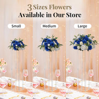 1 x Brand New NUPTIO Flower Balls for Wedding Centerpieces 6 Pack 35cm Diameter Royal Blue White Artificial Flowers Roses Ball for Tables Fake Rose Arrangement Wedding Party Decorations - RRP €159.98