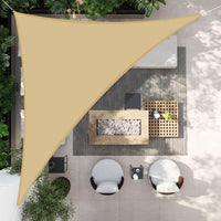 1 x RAW Customer Returns HENG FENG Sun Sail Triangle 3x3x4.25m Waterproof PES Polyester Sun Protection Wind Protection Water-Repellent UV Protection for Balcony Garden Terrace Sand - RRP €27.22