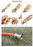 1 x RAW Customer Returns 4 piece hose connector set, brass garden hose connector kit, 1 hose quick connector 1 2 inch, 1 water stop connection, 1 tap connector adapter, 1 hose coupling for hose extension - RRP €14.99