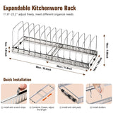 1 x RAW Customer Returns Housolution Baking Tray Muffin Tray Organizer, Expandable Cutting Board Holder with 14 Adjustable Dividers, Cutting Board Holder Stand Muffin Tin Storage Organizer, Silver - RRP €25.2