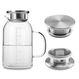 1 x RAW Customer Returns Intirilife 1.8l Pitcher with Filter in CLARO - Borosilicate Glass Pitcher with Handle and Removable Filter and Lid Suitable for Hot and Cold Drinks - Water Pitcher Iced Tea Pitcher - RRP €20.16