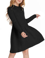 1 x RAW Customer Returns Arshiner Girls Sweater Dress Autumn Winter Dress Long Sleeve Knitted Dress Flare Skater Dress A-line Plain Basic Children s Casual Dress Black 130 - RRP €26.99