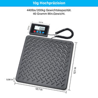 1 x RAW Customer Returns UNIWEIGH postal scale, 440lbs x 10g digital postage scale, durable alloy steel platform, heavy duty scale for parcels warehouse luggage, parcel scale with LCD hold tare function, batteries USB powered - RRP €58.4