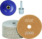 1 x RAW Customer Returns 12 pieces diamond polishing discs set with M14 rubber support plate, 100 mm polishing pad, polishing diamond sanding pad for granite, marble, concrete, floor, stone, 2000 grit sanding disc for angle grinders, drills - RRP €24.19