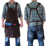 1 x Brand New ecoZen Lifestyle Woodworking Apron for Men - Carpenter Apron for Workshop, Perfect Woodworking Gift, Durable Waxed Canvas, Workshop Tool Aprons, - RRP €74.98