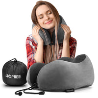 1 x RAW Customer Returns HOMIEE Neck Pillow Airplane Car Travel Pillow Neck Roll Memory Foam Travel Neck Pillow Travel Comfy Ergonomic Neck Support Pillow Orthopedic Pillow Head Pillow Adults - RRP €19.99