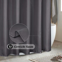 1 x RAW Customer Returns EurCross Shower Curtain 180x180 Dark Gray Waterproof Washable Bath Curtain for Bathroom, Anti-Mold and Quick-Drying, Textile Polyester Fabric Shower Curtains with 12 Rings - RRP €14.99