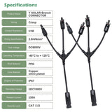 1 x RAW Customer Returns Y Branch Parallel Connector Solar Cable PV Solar Panel Cable Connector M FFF and F MMM Solar Branch Adapter 1 to 3 TRAMILY 1 Pair  - RRP €12.1