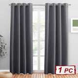 1 x RAW Customer Returns PONY DANCE Blackout Curtain Grey 1 Piece H 210 x W 132 cm Curtains Opaque Thermal Curtain Bedroom Blackout Curtain Living Room Curtains with Eyelets Door Curtain Opaque - RRP €13.61