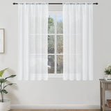 1 x RAW Customer Returns Topfinel Curtains Living Room Curtain White Transparent Curtains with Loops Bedroom Curtain 160 cm Long Curtains Drapes Over Curtains 140 Wide Loop Curtain Window Curtains - RRP €22.99