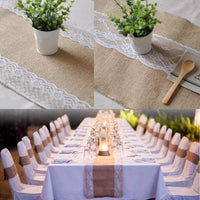 1 x RAW Customer Returns TINWARM Jute Table Runner Vintage Effect Lace Mermaid Table Runner Wedding Gift Event Festival Party Table Decoration - RRP €22.8