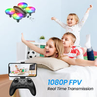 1 x RAW Customer Returns Tomzon mini drone with camera 1080P for children and beginners RC quadrocopter with LED light, helicopter remote controlled, drone toy indoor 360 propeller protection long flight time throwing go 3D flip drone - RRP €79.0