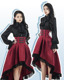 1 x Brand New FCCAM Steampunk Women s Skirt Red Skirt Women s Knee-Length Gothic Skirt Goth Skirt Festival Skirt Pirate Skirt XXL 3XL - RRP €30.23