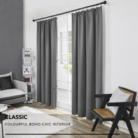 1 x RAW Customer Returns Deconovo Opaque Curtains Thick Thermal Curtains Blackout Curtains with Gathering Tape, 210x140cm HeightxWidth , Light Grey, Set of 2 - RRP €46.49