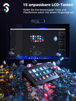 1 x RAW Customer Returns SOOMFON Control Deck V2024, Stream Controller with 15 Customizable LCD Macro Keys, Trigger Action in Apps and Software Like OBS, Twitch, YouTube and More, Mac PC, for Live Streaming Editing - RRP €97.38