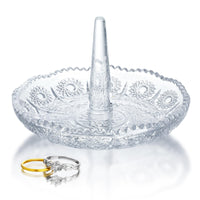 1 x Brand New H D Hyaline Dora Crystal Ring Holder Tray, Clear Glass Ring Holder for Jewelry, Round Ring Holder Tray for Rings Earrings Necklaces Organizer - RRP €20.4