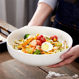 1 x RAW Customer Returns Swuut 26cm Large Serving Bowl, 2200ml Salad Bowl, Ceramic White Pasta Bowl, Robust Mixing Bowls, Matte Soup Bowl for Family Kitchen, Microwave Dishwasher Safe White  - RRP €30.48