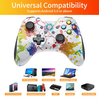 1 x RAW Customer Returns EasySMX 2.4G Wireless PC Controller with Built-in Battery, Original Gifts PS3 PC Controller with Double Vibration, Turbo for Windows PC PS3 Android TV Andriod TV Box, Colorful Graffiti - RRP €29.75