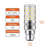 1 x RAW Customer Returns Yiun B22 LED Corn Bulbs 12W, 100W Incandescent Equivalent, 1200lm, White 6000K LED Chandelier Bulbs, Decorative Candlestick B22, Non-Dimmable LED Lamp, 4 Pack - RRP €14.99