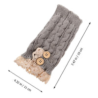 2 x Brand New ABOOFAN Knitted Warm Boot Cover Women Knitted Autumn Winter Short Wool Short Leg Warmers Socks Lace Decorative Boot Cuff Leg Warmers - RRP €20.14