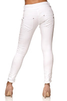 1 x RAW Customer Returns Elara women s jeans boyfriend baggy button placket white Chunkyrayan EL05-9 White-38 M - RRP €35.5