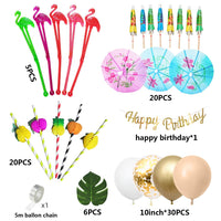 1 x Brand New KUYT Tropical Party Decoration Set for Beach Summer Hawaiian Theme Party Decorations Birthday - RRP €19.2