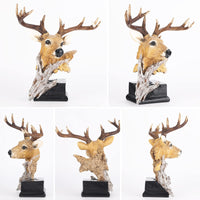 2 x Brand New ZHANYUN Deer Head Statue Deer Antler Decoration Elk Sculpture Desk Decoration - Living Room Deer Head Decoration, Rustic Lodge Hunting Cabin Decoration, Wildlife Art Gift For Deer Hunters - RRP €76.1