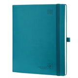 1 x RAW Customer Returns POPRUN Calendar 2024 2025 Weekly Planner Softcover with PU Leather, approx. A4 26.5 x 21.5 cm , 17-month appointment planner Aug.2024-Dec.2025 1 week 2 page with FSC -certified paper - Pacific Green - RRP €22.99