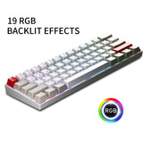 1 x RAW Customer Returns Newmen GM610Pro 60 percent keyboard Mechanical wireless TKL gaming keyboard Bluetooth Type-C rechargeable NKRO with extra keycap set, RGB backlight QWERTY, for Windows Mac, Gateron blue - RRP €48.4