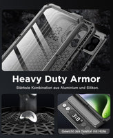 1 x RAW Customer Returns Beeasy for iPhone 15 Pro Case Waterproof Outdoor Shockproof Metal Protective Case, Military 360 Degree Armor Case Dustproof with Screen Protector Robust Hardcase Heavy Duty Cell Phone Case 6.1 , Black - RRP €33.92