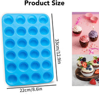 11 x Brand New JSUOEO 2 Pack Silicone Muffin Tin, Cupcake Pan 24 Cups Mini Baking Tray for Muffins Non-Stick Muffin Baking Pan Non-Stick Coated Muffin Tray, Red Blue - RRP €119.68