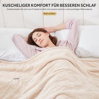 1 x RAW Customer Returns Warmrest electric blanket with automatic switch-off 130 180 cm Electric warm blanket, 6 temperature levels and overheating protection, washable electric blanket, cozy blanket for bed, beige - RRP €59.99