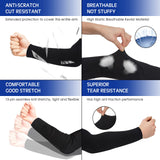 1 x RAW Customer Returns Geyoga 2 Pairs Cut Resistant Sleeves Thin Arm Guards Arm Guard Protectors for Thin Skin Bruise Arm Sleeves for Men Black  - RRP €21.41