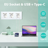 1 x RAW Customer Returns BSEED USB socket triple white Schuko socket with USB connection max. 2.1A type C port flush-mounted socket glass safety socket charger for mobile phones, laptops etc. - RRP €23.14