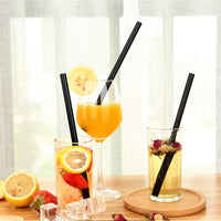 1 x RAW Customer Returns MIXIAO Glass Straws Black Straight 12 Pieces 21.5cm 15cm 2 Sizes 4 Cleaning Brush Reusable Glass Drinking Straws LFGB Certification Healthy Environmentally Friendly BPA Free for Cocktail Smoothie - RRP €14.9