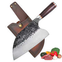 1 x RAW Customer Returns Promithi Handmade Chinese Chef Knife Serbian Butcher Knife Boning Knife for Meat, Kitchen Cleaver, Fruit Vegetable - RRP €36.54