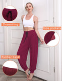 1 x RAW Customer Returns Terecey Women s Harem Pants,Women s Yoga Pants with Pockets,Women s Elegant High Waist Trousers,Women s Cotton Sprotive Trousers for Jogging, Dance, Pilates - Red M - RRP €23.47